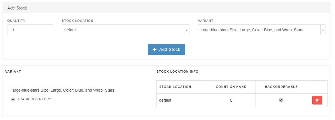 Stock Management Page